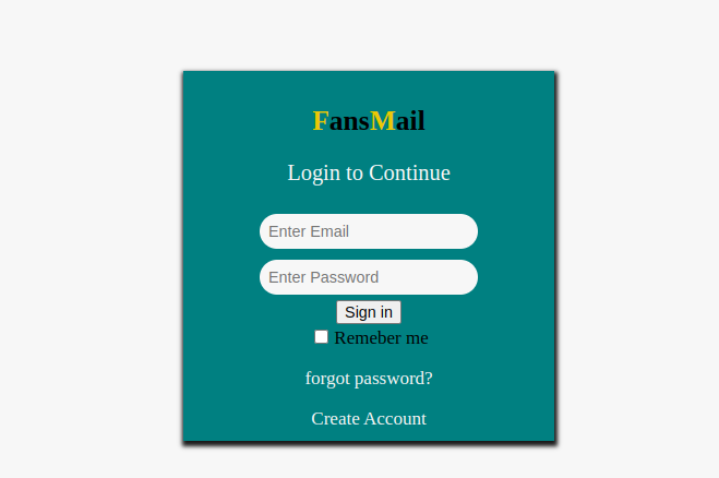 This is an Image that shows a sample of the Fans Mail Project